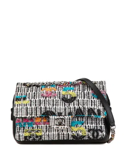 Pre-owned Chanel 2015-2016 Tweed Easy Fantasy Flap Shoulder Bag In Grey