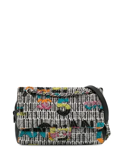 Pre-owned Chanel 2015-2016 Tweed Easy Fantasy Flap Shoulder Bag In Grey
