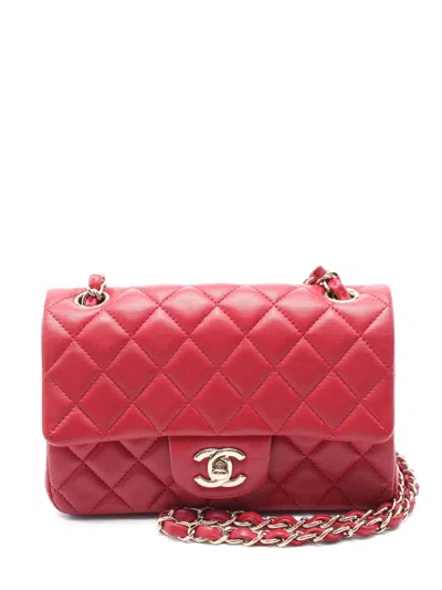 Pre-owned Chanel 2015-2017 Mini Classic Flap Shoulder Bag In Pink