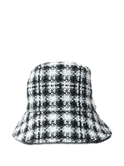 Pre-owned Chanel 2015-2025s Tweed Bucket Hat In Gray