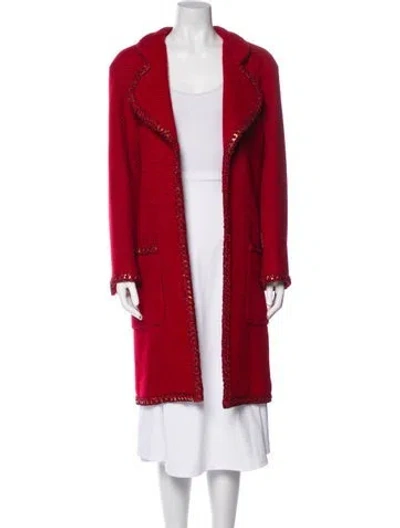 Pre-owned Chanel 2015 Alpaca Coat In Red