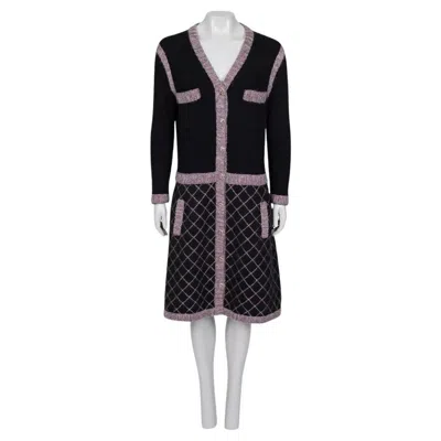 Pre-owned Chanel 2015 Black Silk Blend Dress - It44 L