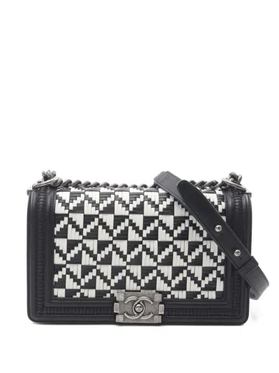 Pre-owned Chanel 2015 Boy Chain Shoulder Bag In Black