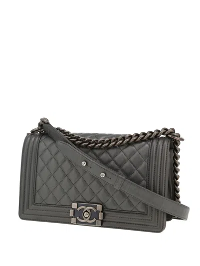 Pre-owned Chanel 2015 Boy  Shoulder Bag In Grey