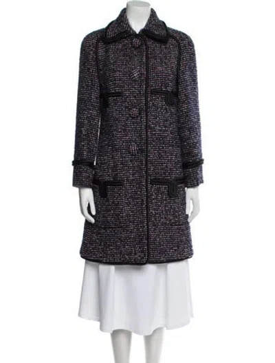 Pre-owned Chanel 2015 Cashmere Coat In Blue
