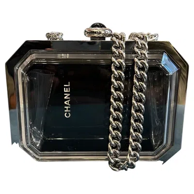 Pre-owned Chanel 2015  Paris Dubai Collection Premiere Minaudière Clutch In Black