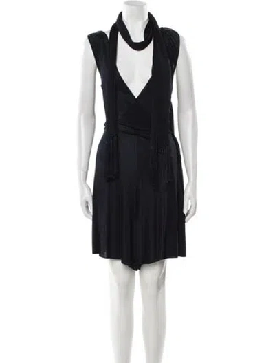 Pre-owned Chanel 2015 Cowl Neck Romper In Blue