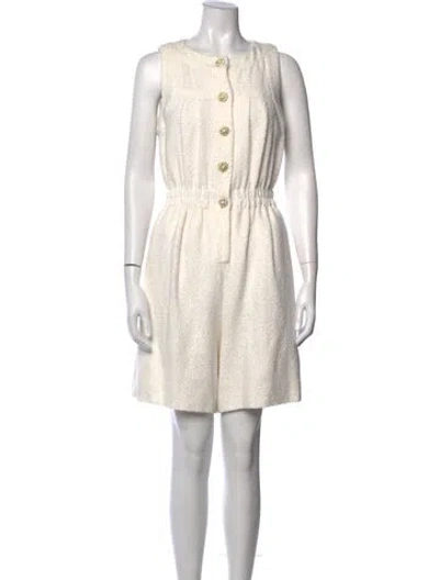 Pre-owned Chanel 2015 Crew Neck Jumpsuit W/ Tags In Neutrals