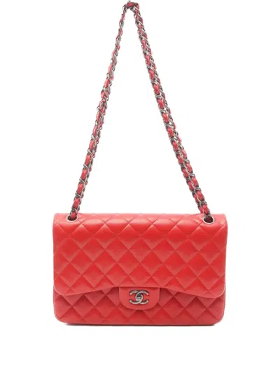 Pre-owned Chanel 2015 Decamatlassé 30 Shoulder Bag In Red