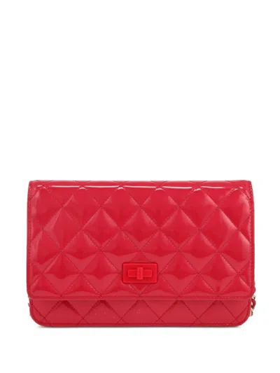 Pre-owned Chanel 2015 Diamond-quilted Wallet-on-chain Bag In 粉色