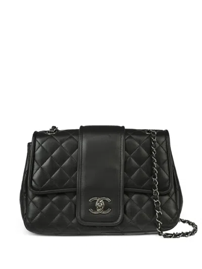 Pre-owned Chanel 2015 Elementary Chic Shoulder Bag In Black