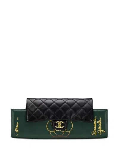 Pre-owned Chanel 2015 Gabrielle Brasserie Shoulder Bag In Green