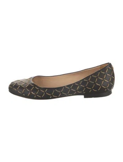 Pre-owned Chanel 2015 Interlocking Cc Logo Ballet Flats In Black