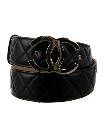 Pre-owned Chanel 2015 Interlocking Cc Logo Belt Kit In Black