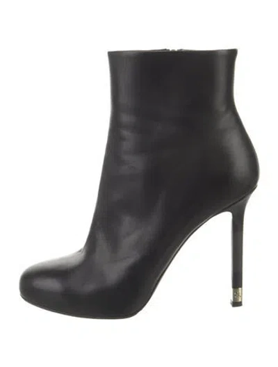 Pre-owned Chanel 2015 Interlocking Cc Logo Boots In Black