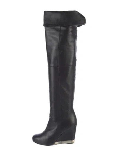Pre-owned Chanel 2015 Interlocking Cc Logo Boots In Black