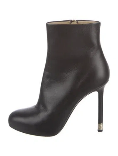 Pre-owned Chanel 2015 Interlocking Cc Logo Boots In Black
