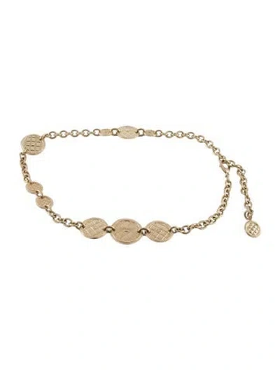 Pre-owned Chanel 2015 Interlocking Cc Logo Chain-link Belt In Gold