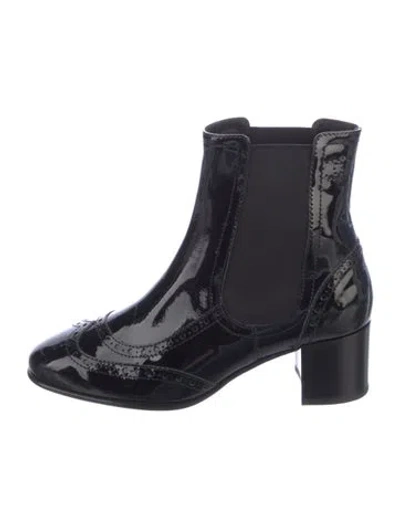 Pre-owned Chanel 2015 Interlocking Cc Logo Chelsea Boots In Black
