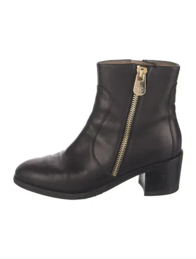 Pre-owned Chanel 2015 Interlocking Cc Logo Combat Boots In Black