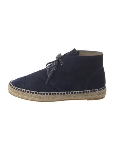 Pre-owned Chanel 2015 Interlocking Cc Logo Espadrilles In Blue
