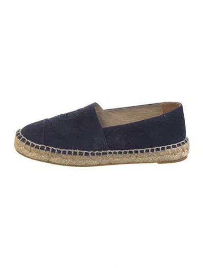 Pre-owned Chanel 2015 Interlocking Cc Logo Espadrilles In Blue