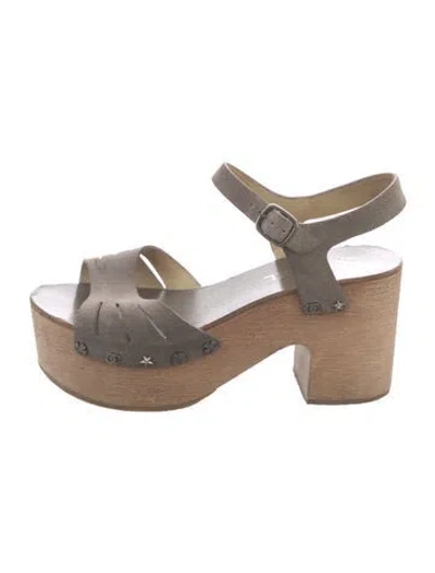 Pre-owned Chanel 2015 Interlocking Cc Logo Espadrilles In Gray