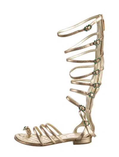 Pre-owned Chanel 2015 Interlocking Cc Logo Gladiator Sandals