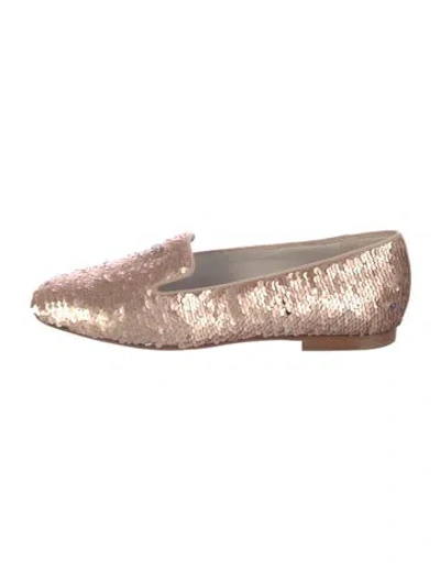 Pre-owned Chanel 2015 Interlocking Cc Logo Loafers In Pink