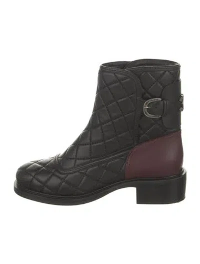 Pre-owned Chanel 2015 Interlocking Cc Logo Moto Boots In Multi