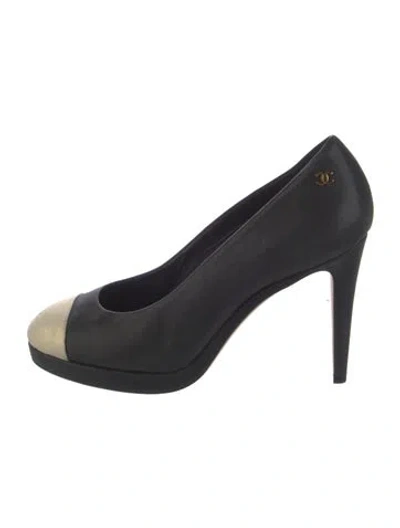 Pre-owned Chanel 2015 Interlocking Cc Logo Pumps In Black