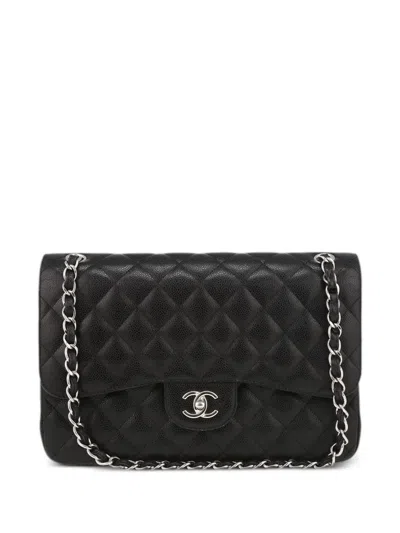 Pre-owned Chanel 2015 Jumbo Timeless Shoulder Bag In Black