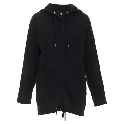 Pre-owned Chanel 2015 Karl Lagerfeld 100% Cashmere Black Double Cc Pockets Hoodie
