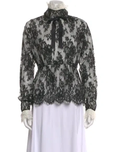 Pre-owned Chanel 2015 Lace Pattern Blouse In Multi