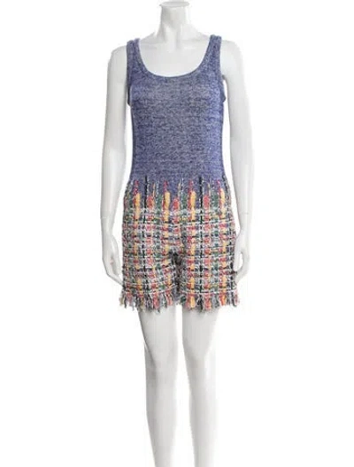 Pre-owned Chanel 2015 Lesage Romper In Blue