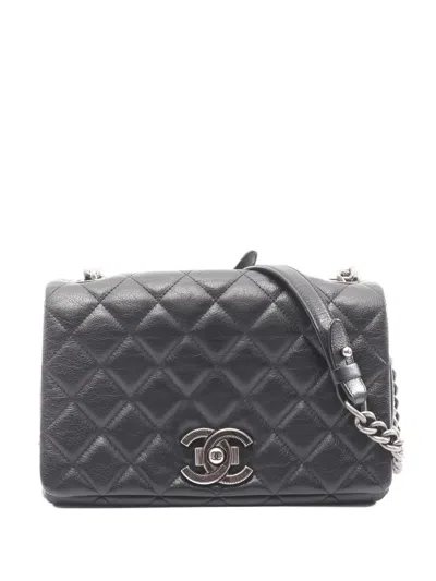 Pre-owned Chanel 2015 Matelasse Chain Shoulder Bag In Black