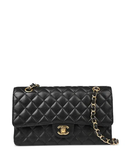 Pre-owned Chanel 2015 Medium Double Flap Shoulder Bag In 黑色