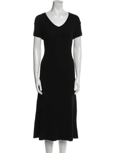 Pre-owned Chanel 2015 Midi Length Dress In Black