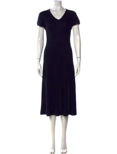 Pre-owned Chanel 2015 Midi Length Dress In Blue
