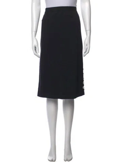 Pre-owned Chanel 2015 Midi Length Skirt In Black