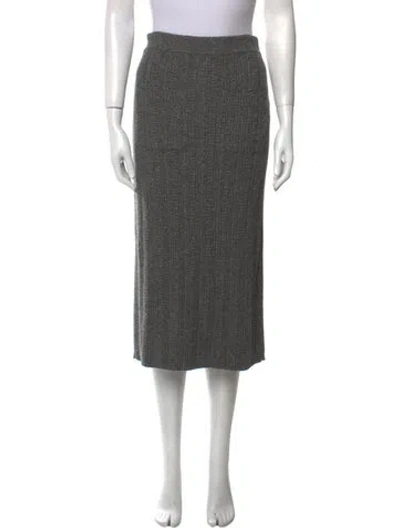 Pre-owned Chanel 2015 Midi Length Skirt In Gray