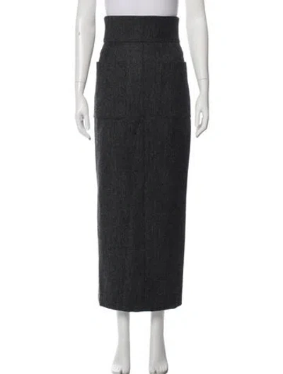 Pre-owned Chanel 2015 Midi Length Skirt In Gray
