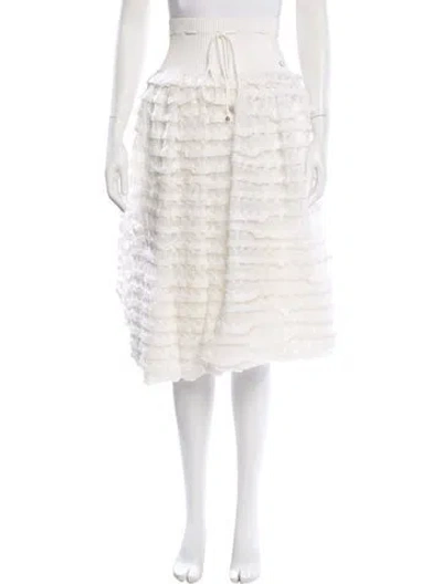 Pre-owned Chanel 2015 Midi Length Skirt In White