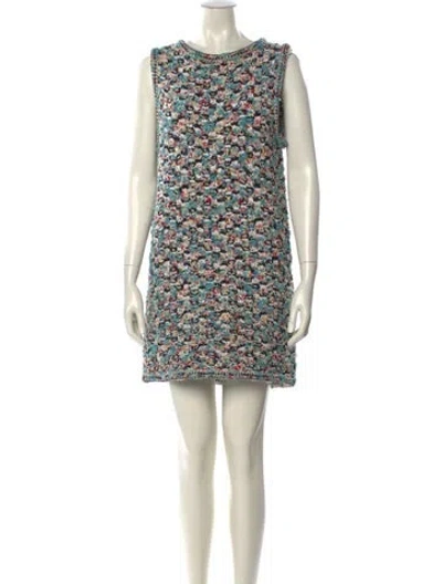 Pre-owned Chanel 2015 Mini Dress In Blue