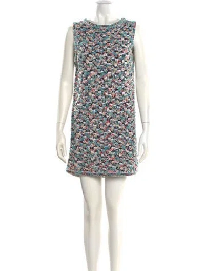 Pre-owned Chanel 2015 Mini Dress In Blue