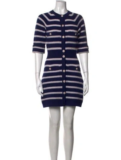 Pre-owned Chanel 2015 Mini Dress In Blue