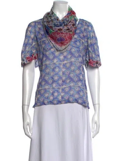 Pre-owned Chanel 2015 Paris-dubai Blouse In Blue