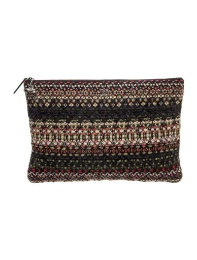 Pre-owned Chanel 2015 Paris-salzburg Tweed Clutch In Green