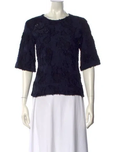 Pre-owned Chanel 2015 Printed Blouse In Blue