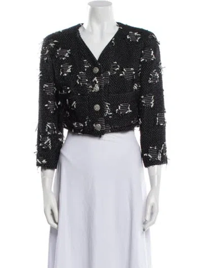 Pre-owned Chanel 2015 Printed Evening Jacket In Black